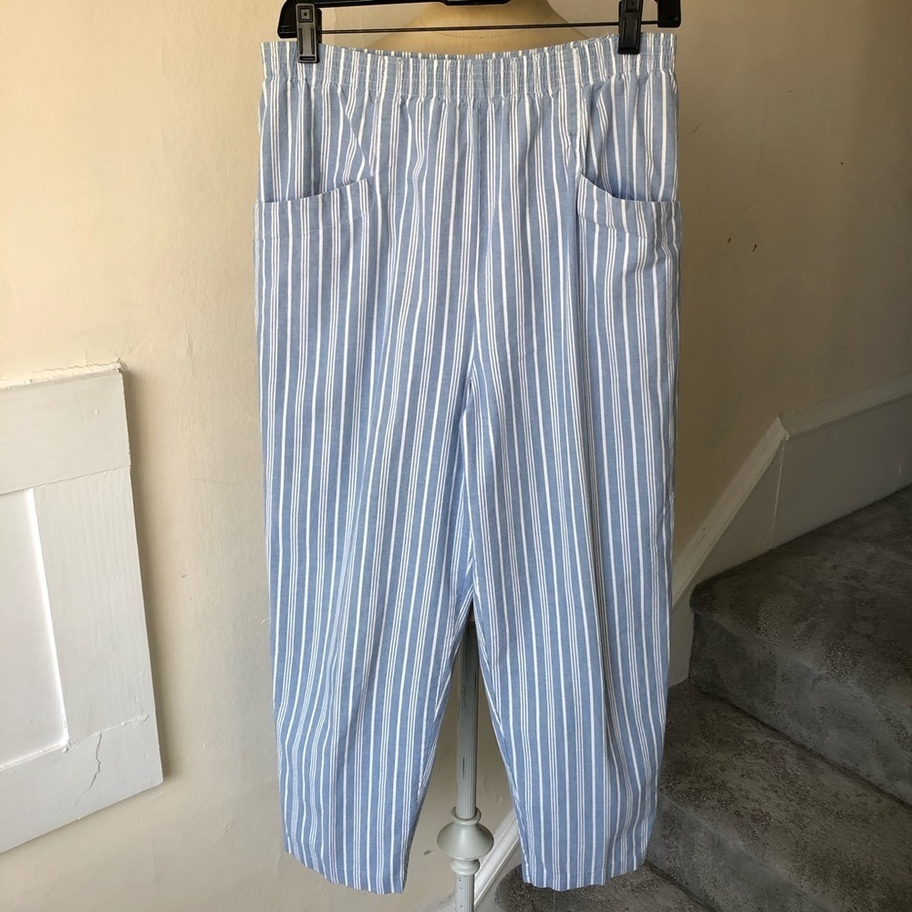 Lord & Taylor Vintage Pinstripe Cotton Crop Pants